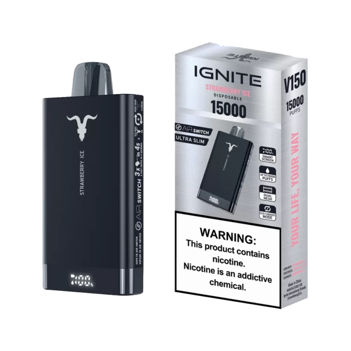 Ignite STRAWBERRY ICE Vape v150, package photo